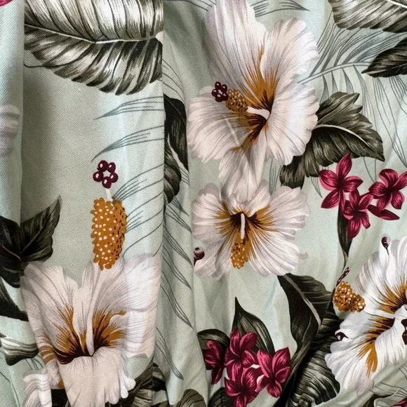 NWT HELL BUNNY RETRO 50S VINTAGE STYLE GREEN FLORAL TAHITI SKIRT SIZE SMALL - Picture 10 of 15